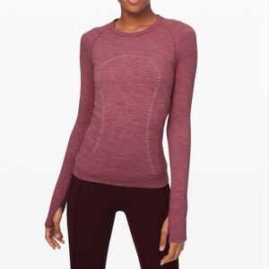 Lululemon Athletica Pink Fitted Long Sleeve Sweatshirt
